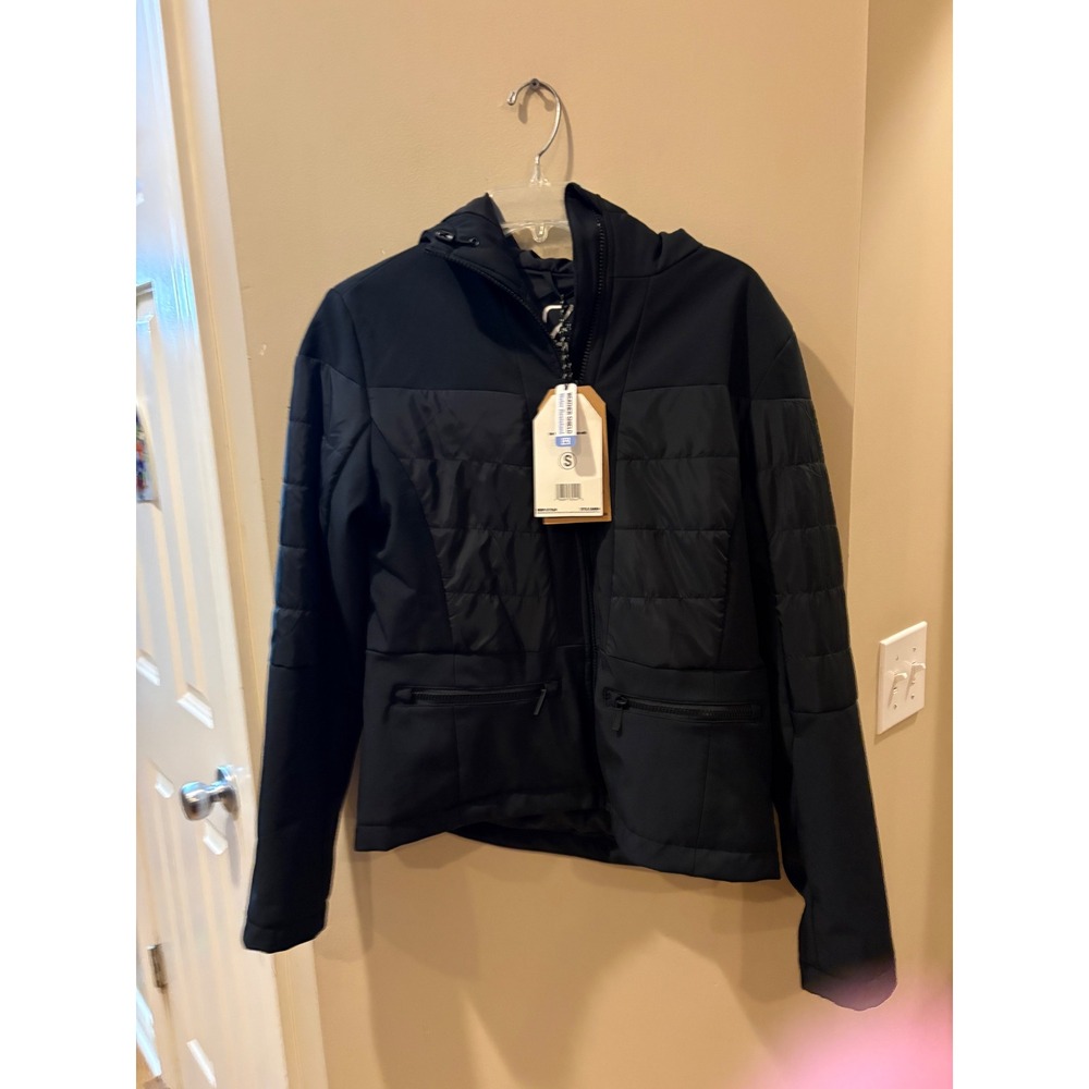 New women' Avalanche Outdoor Supply Co Black Water Resistant Hooded Ski Jacket S